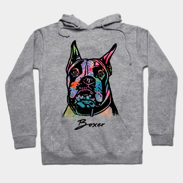 Boxer Dog - Tie Dye Color Hoodie by Pam069